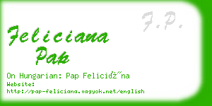 feliciana pap business card